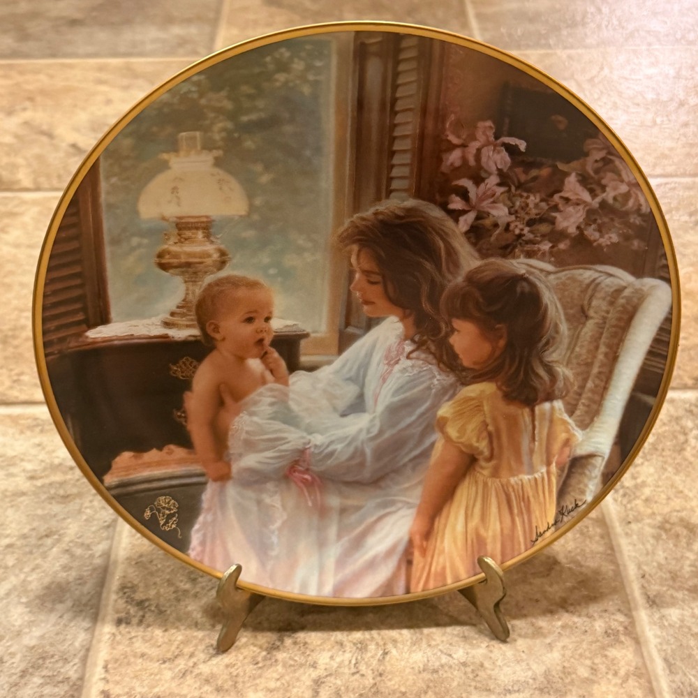 Sandra Kuck Morning Glory Reco Mother's Day Gift of Love Collector Plate 4978